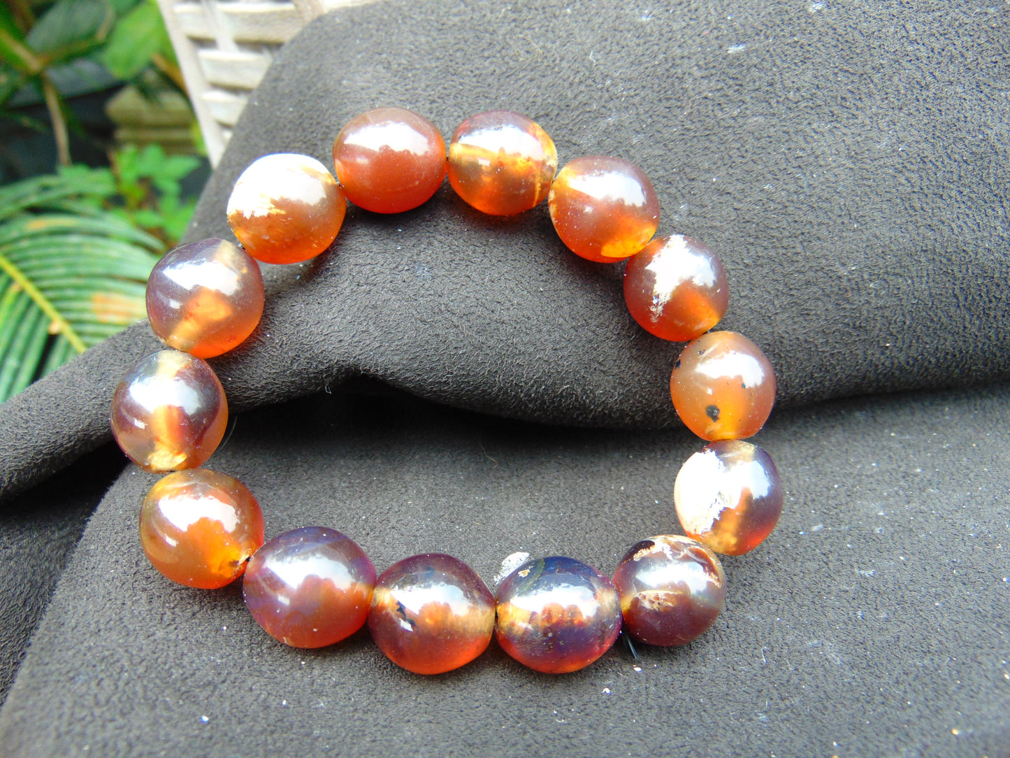 22 gram 14 Beads Mala Bracelet Indonesian amber 13x16 mm for Healing A14G109