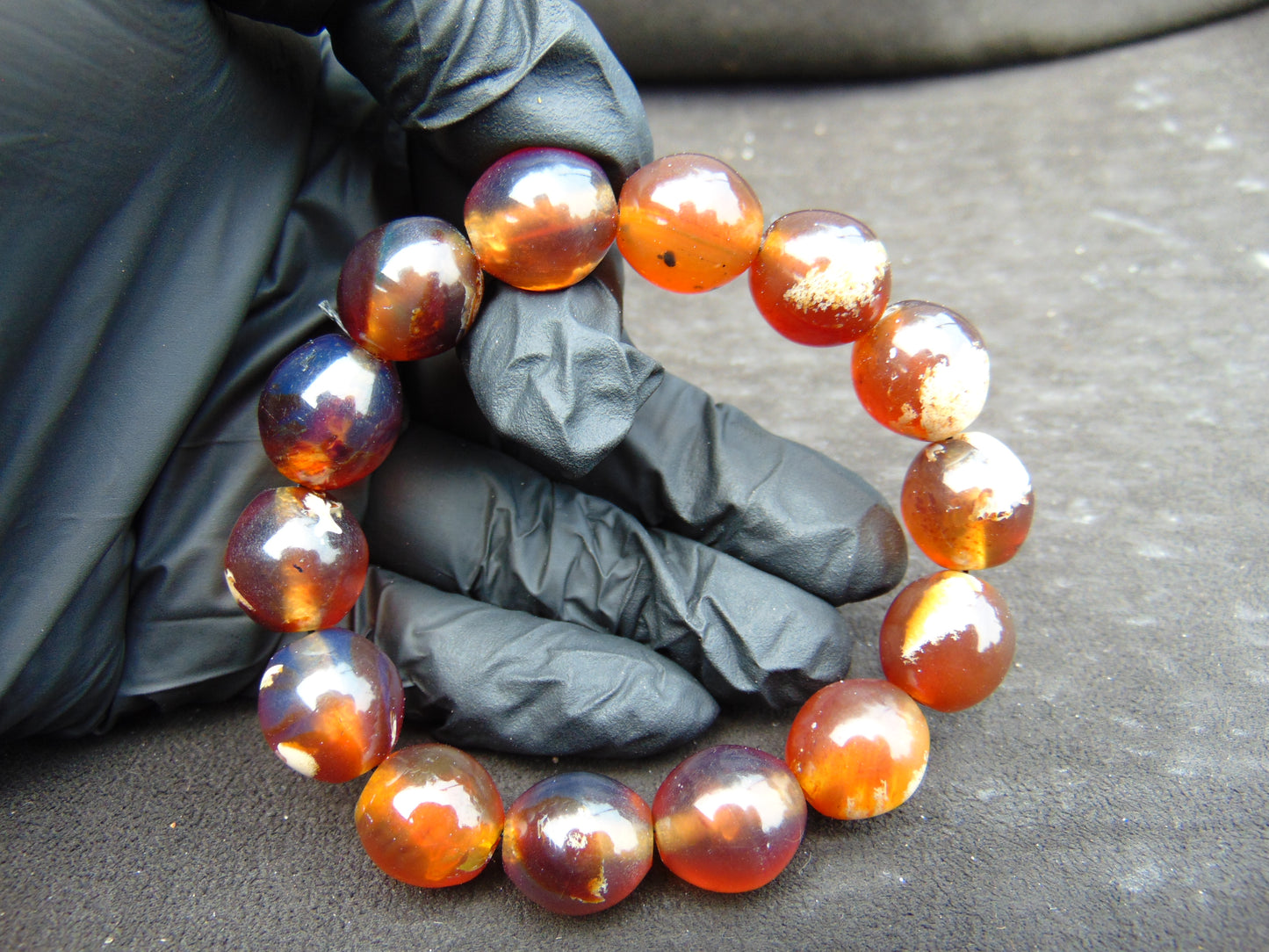 22 gram 14 Beads Mala Bracelet Indonesian amber 13x16 mm for Healing A14G109