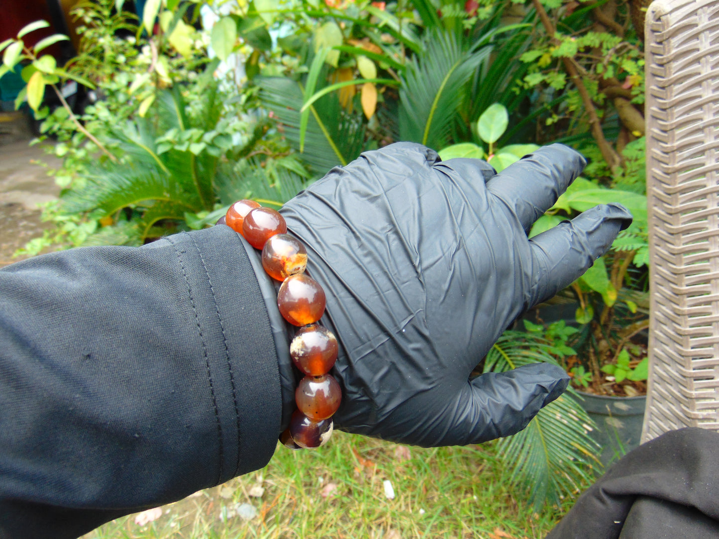 22 gram 14 Beads Mala Bracelet Indonesian amber 13x16 mm for Healing A14G109