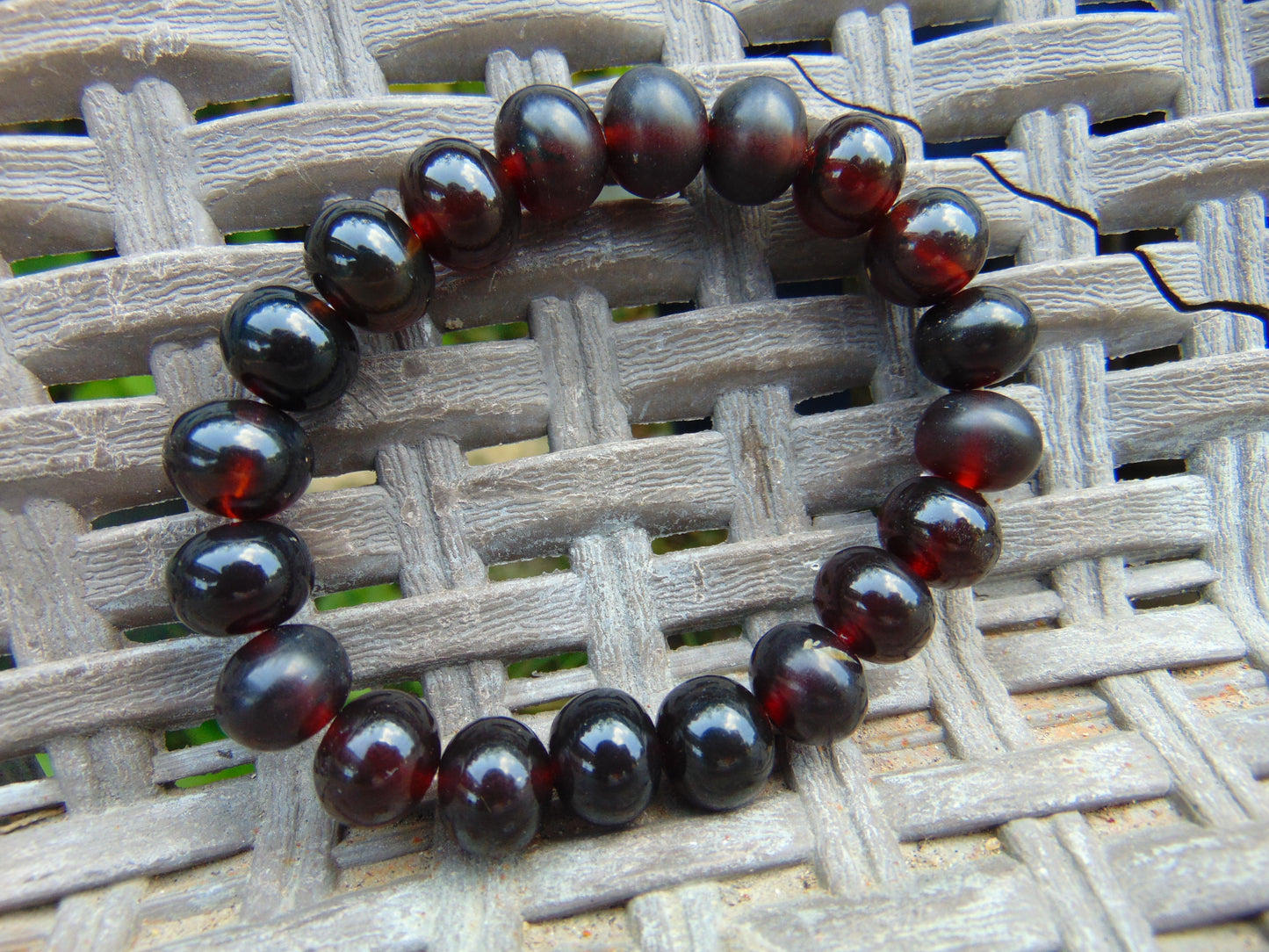 13  Gram Small Beads Bracelet Indonesian  Cherry Red  Amber for Healing A20G291