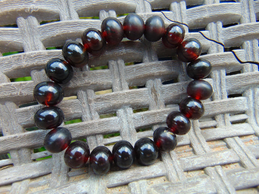 13  Gram Small Beads Bracelet Indonesian  Cherry Red  Amber for Healing A20G291