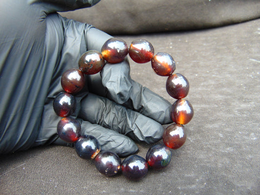 22 gram 14 Beads Mala Bracelet Indonesian amber 13x16 mm for Healing A14G113