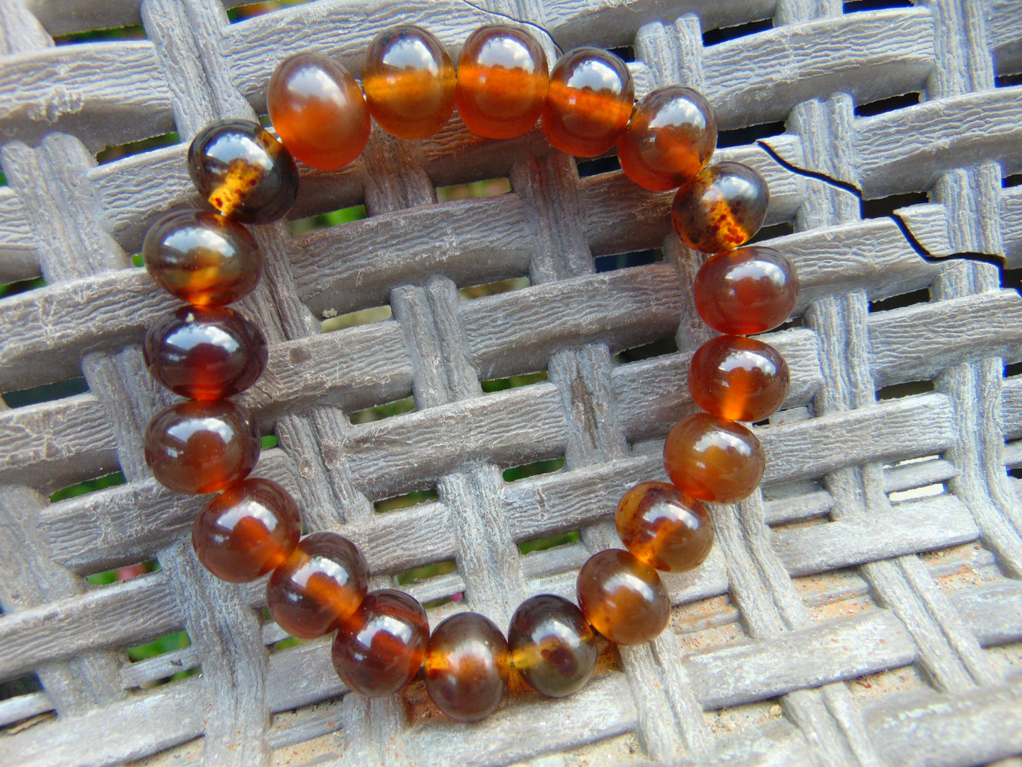 12  Gram Small Beads Bracelet Indonesian  Red Yellow Amber for Healing A20G309