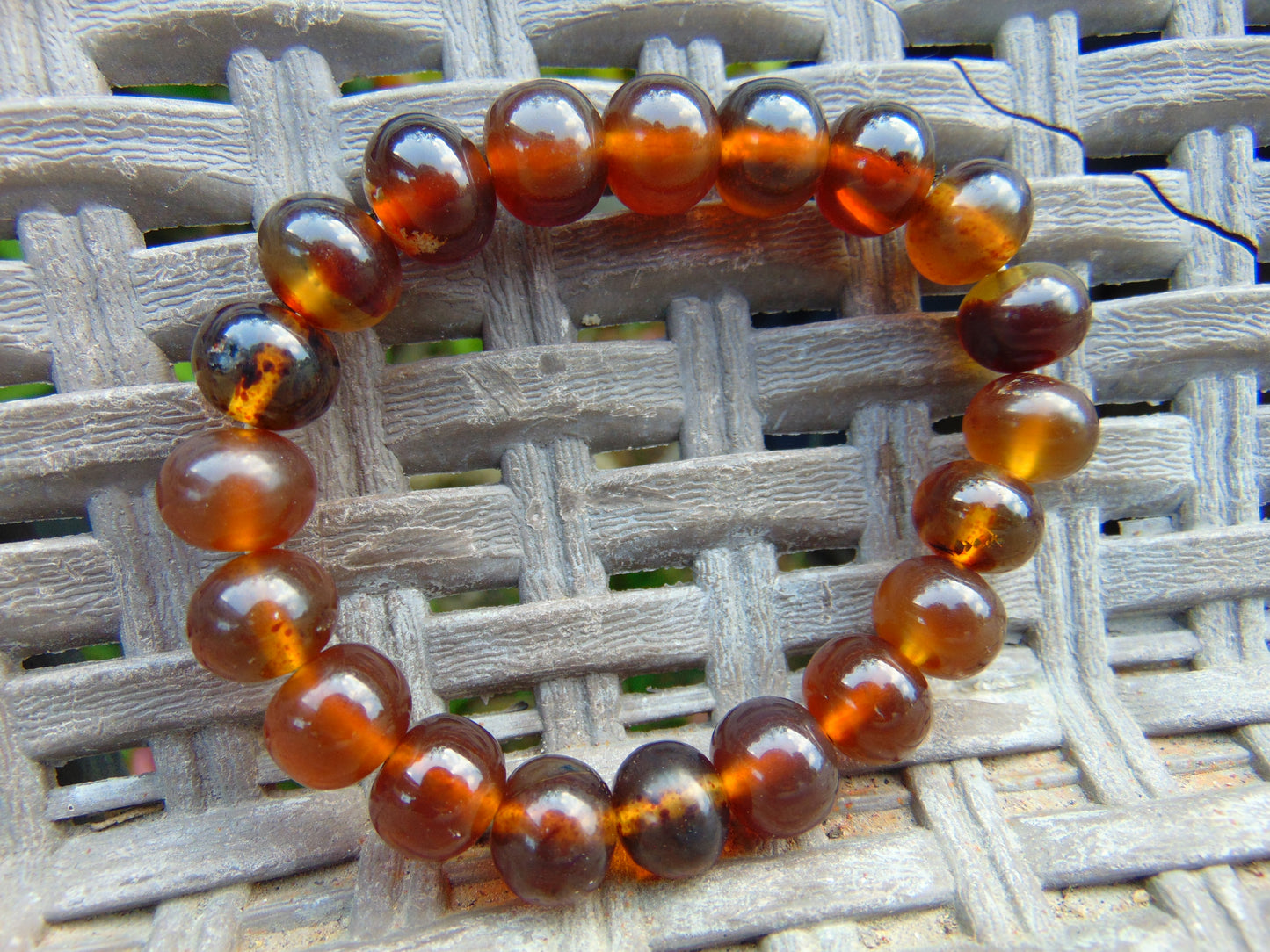 12  Gram Small Beads Bracelet Indonesian  Red Yellow Amber for Healing A20G309