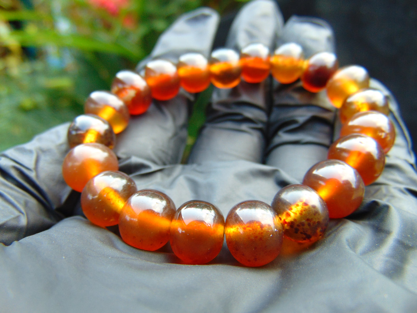 12  Gram Small Beads Bracelet Indonesian  Red Yellow Amber for Healing A20G309