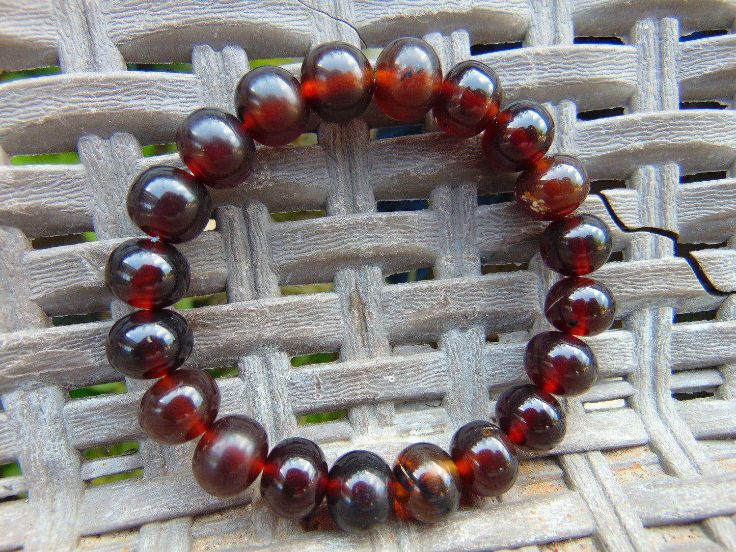 11  Gram Small Beads Bracelet Indonesian  Red Yellow Blue Amber for Healing A20G296