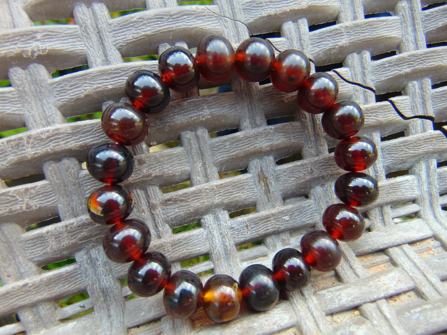 11  Gram Small Beads Bracelet Indonesian  Red Yellow Blue Amber for Healing A20G296