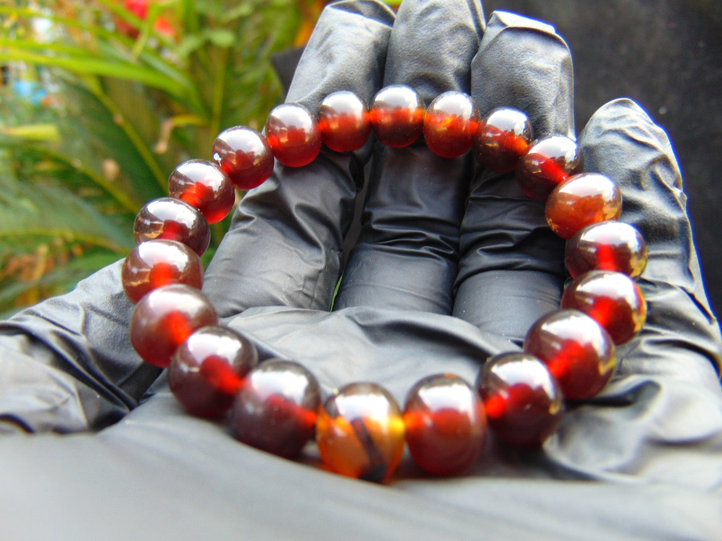 11  Gram Small Beads Bracelet Indonesian  Red Yellow Blue Amber for Healing A20G296