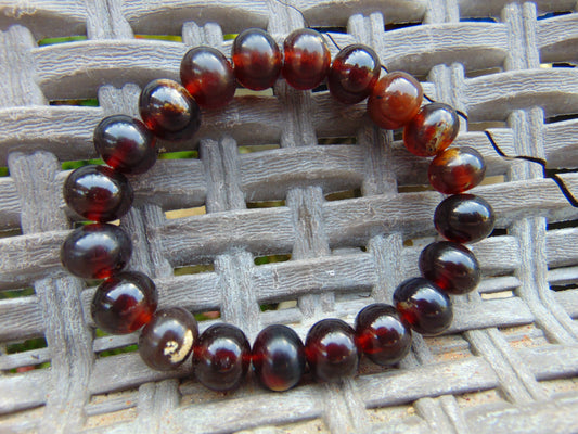 11 Gram Small Beads Bracelet Indonesian  Red Amber for Healing A20G298