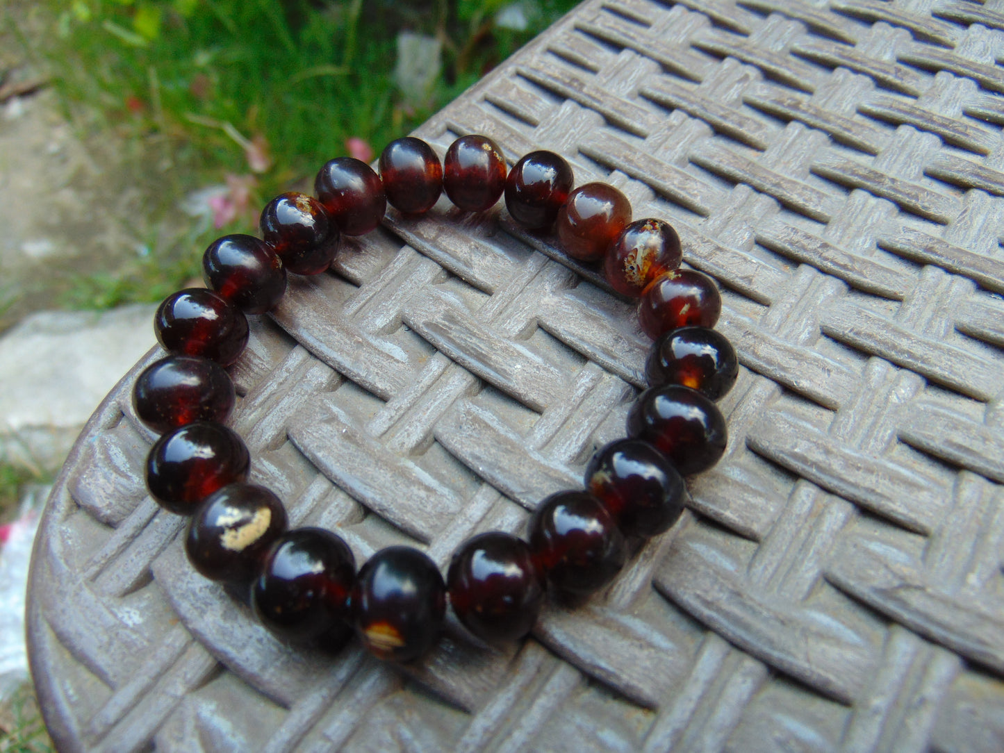 11 Gram Small Beads Bracelet Indonesian  Red Amber for Healing A20G298