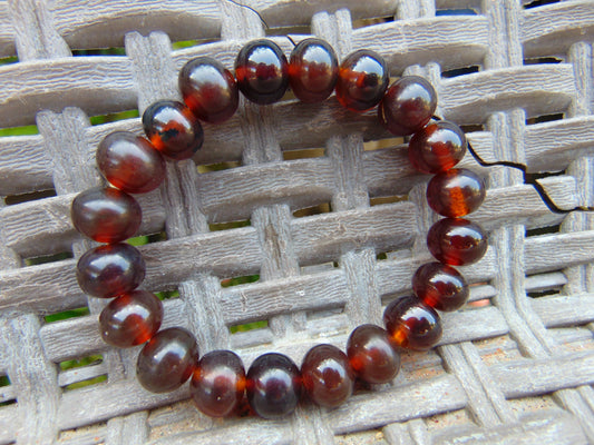 11 Gram Small Beads Bracelet Indonesian Red Amber for Healing A20G292