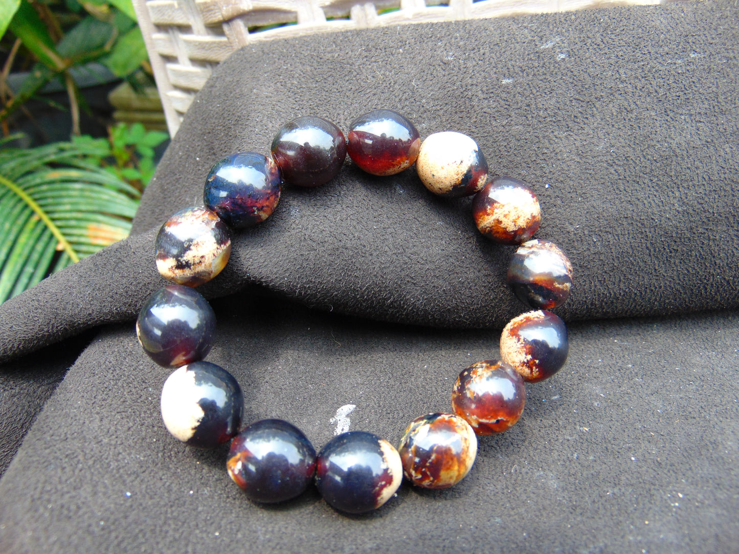 22 gram 14 Beads Mala Bracelet Indonesian amber 13x16 mm for Healing A14G85