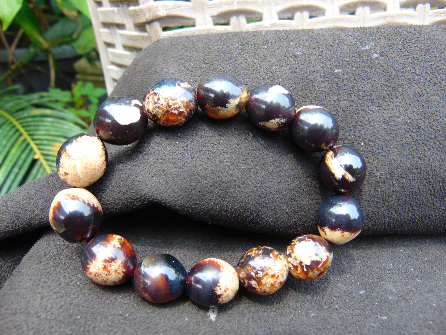 22 gram 14 Beads Mala Bracelet Indonesian amber 13x16 mm for Healing A14G85