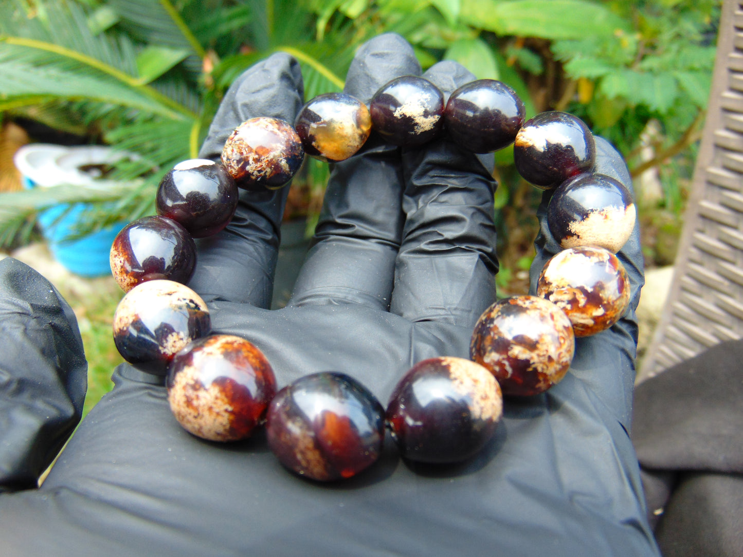 22 gram 14 Beads Mala Bracelet Indonesian amber 13x16 mm for Healing A14G85