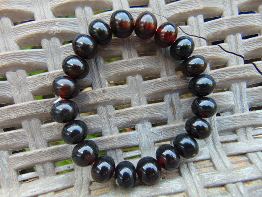 12 Gram Small Beads Bracelet Indonesian  Red Black Amber for Healing A20G293