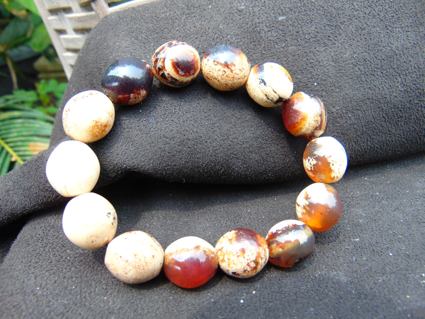 22 gram 14 Beads Mala Bracelet Indonesian amber 13x16 mm for Healing A14G114