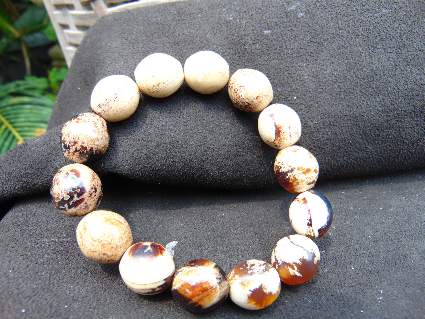 22 gram 14 Beads Mala Bracelet Indonesian amber 13x16 mm for Healing A14G114