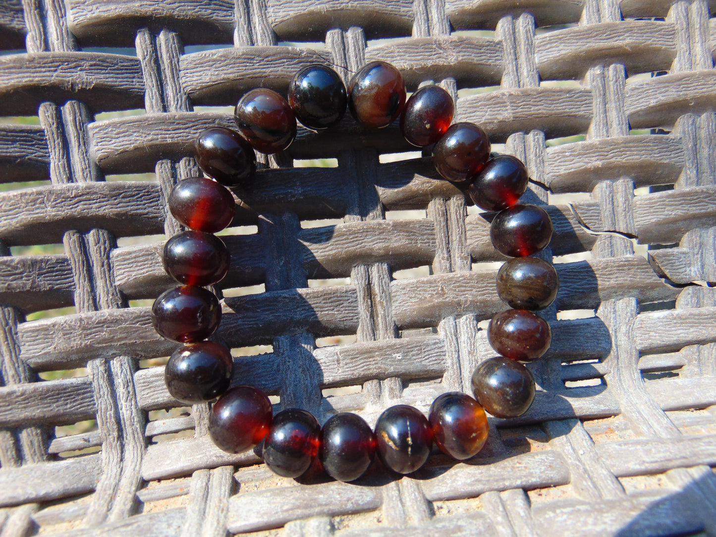 13 Gram Small Beads Bracelet Indonesian Cherry  Red Amber for Healing A20G316