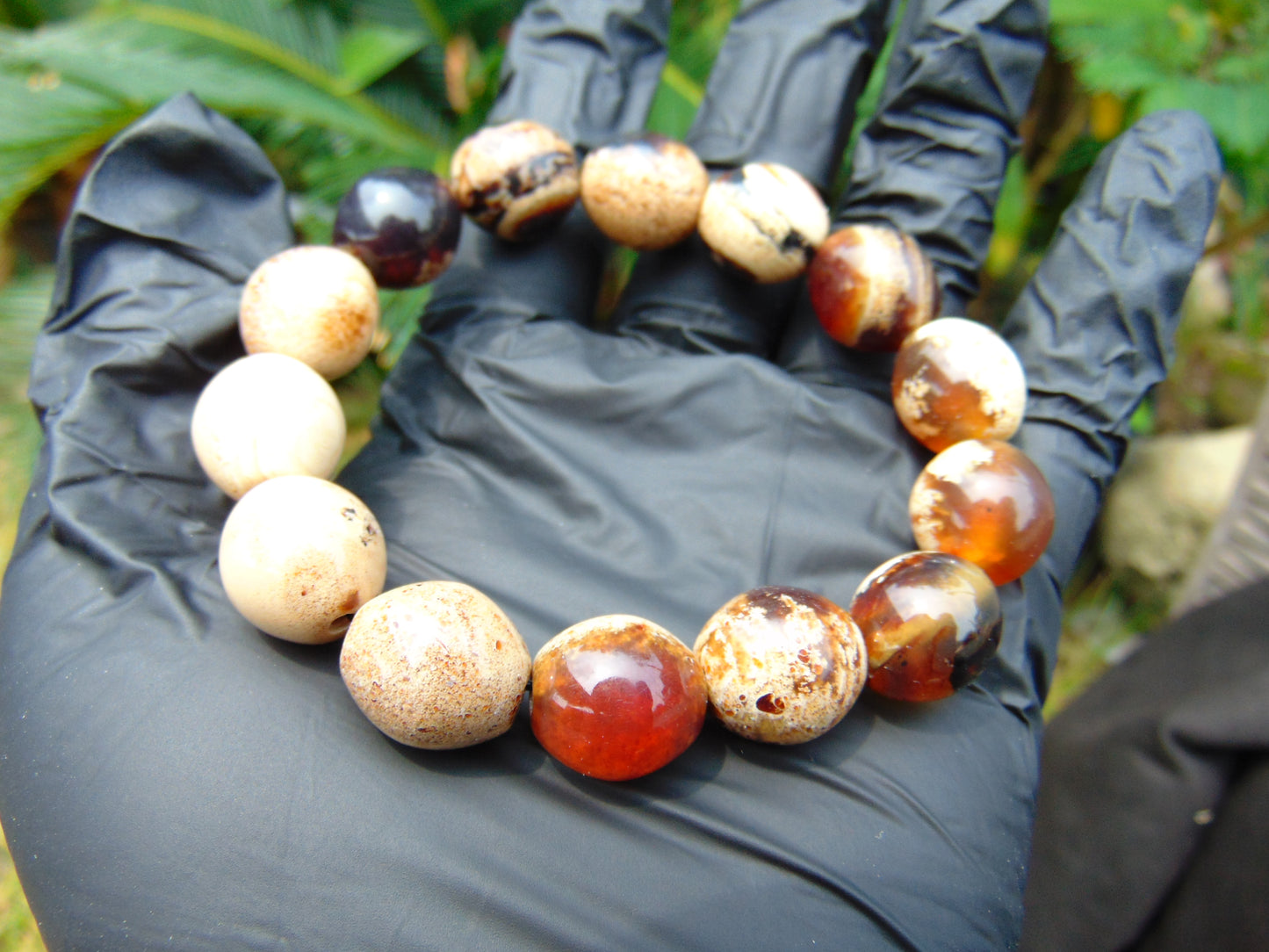22 gram 14 Beads Mala Bracelet Indonesian amber 13x16 mm for Healing A14G114