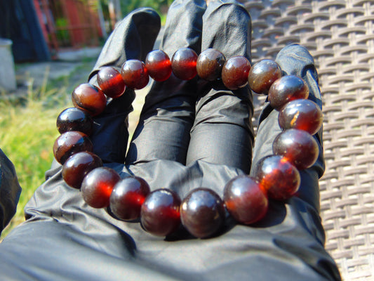13 Gram Small Beads Bracelet Indonesian Cherry  Red Amber for Healing A20G316