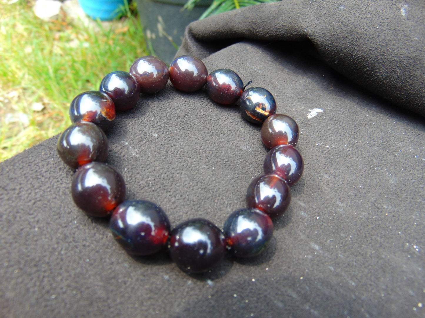 22 gram 14 Beads Mala Bracelet Indonesian amber 13x16 mm for Healing A14G110