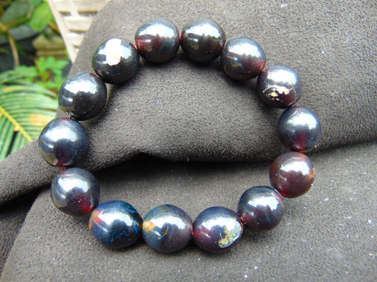 22 gram 14 Beads Mala Bracelet Indonesian amber 13x16 mm for Healing A14G111