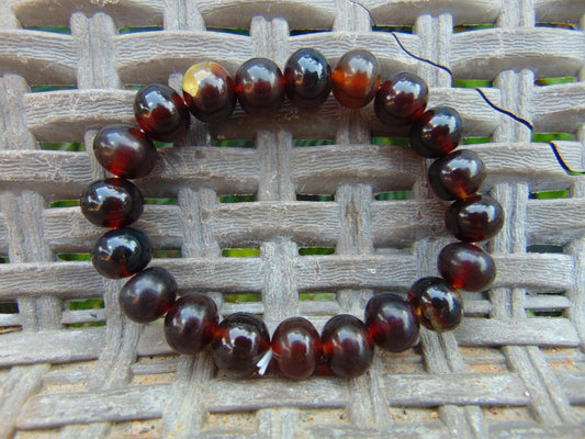 12 Gram Small Beads Bracelet Indonesian  Red Amber for Healing A20G308