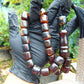 84 gr Komboloi  Rosary 22 Beads 15x15 mm Indonesian Dark Red Amber for Healing CO8