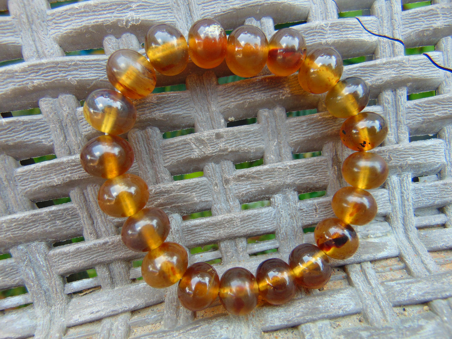 12 Gram Small Beads Bracelet Indonesian Yellow Green Blue Amber for Healing A20G301