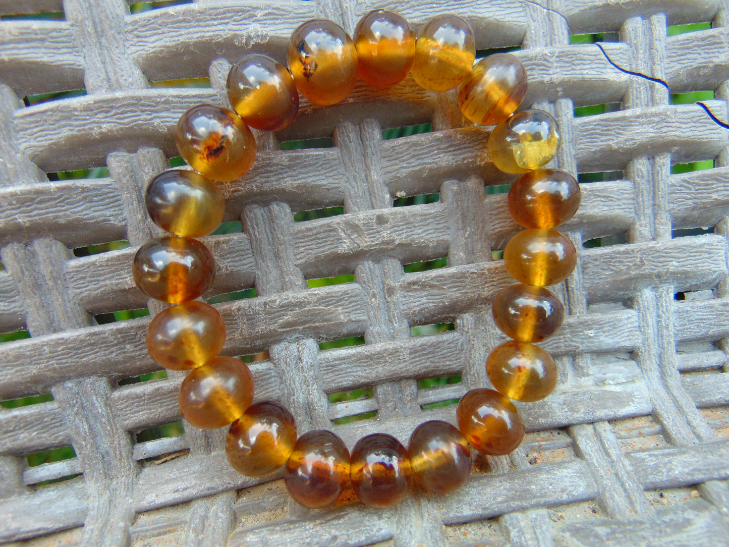 12 Gram Small Beads Bracelet Indonesian Yellow Green Blue Amber for Healing A20G301