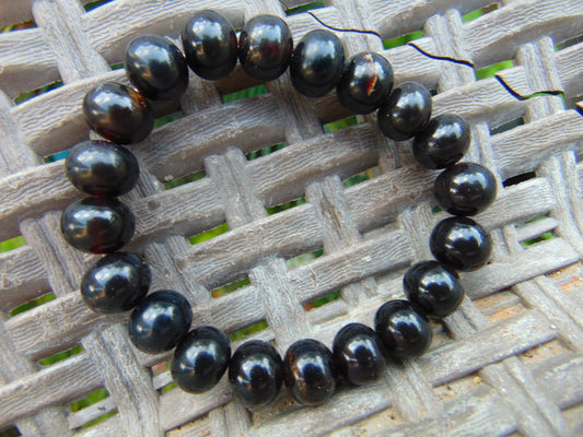 12 Gram Small Beads Bracelet Indonesian Black Amber for Healing A20G299