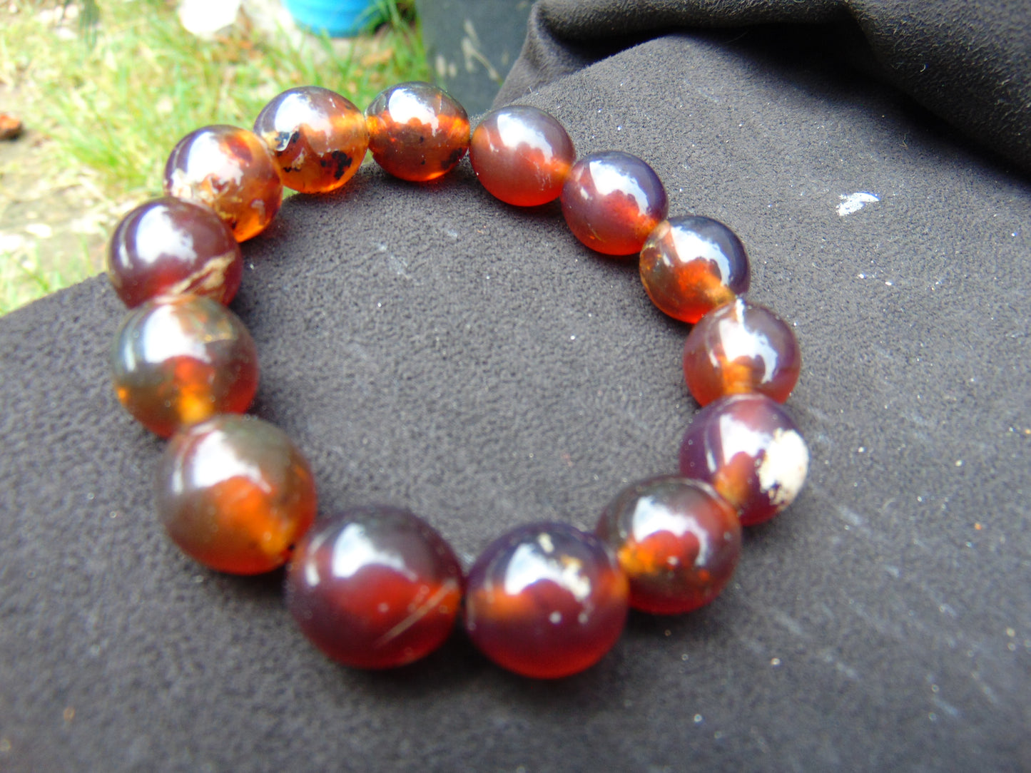 23 gram 14 Beads Mala Bracelet Indonesian amber 13x16 mm for Healing A14G105