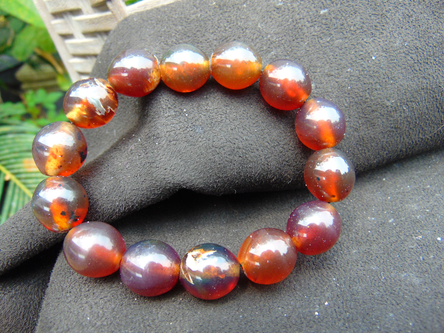 23 gram 14 Beads Mala Bracelet Indonesian amber 13x16 mm for Healing A14G105
