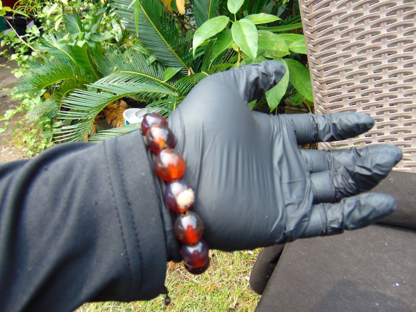23 gram 14 Beads Mala Bracelet Indonesian amber 13x16 mm for Healing A14G105