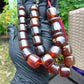 71 gr Komboloi Rosary 22 Beads 15x15 mm Indonesian Red Bluish Amber for Healing CO3