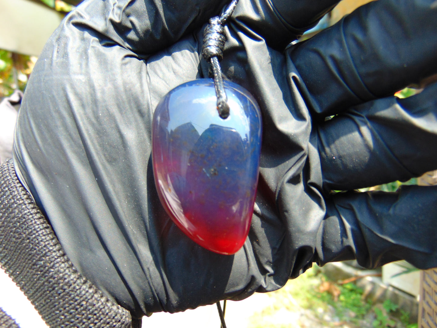 17 gr Pendant 43x29x25 mm Indonesian Blue Amber for Healing PDA696