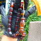 74 gr Komboloi Rosary 22 Beads 15x15 mm Indonesian Red Blue Amber for Healing CO4