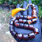 74 gr Komboloi Rosary 22 Beads 15x15 mm Indonesian Red Blue Amber for Healing CO4
