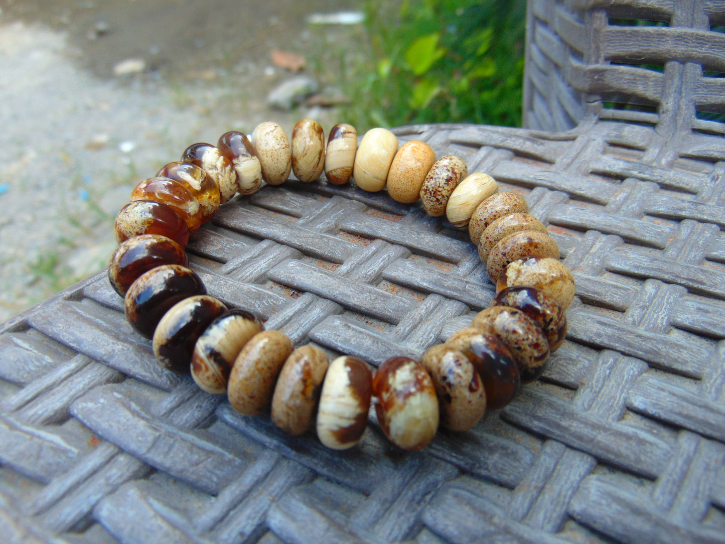 18 Gram Small Beads Bracelet Indonesian white Amber for Healing A28G364