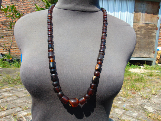 47 gr 57 Beads Combination Necklace Indonesian Sumatra Amber for Healing string 50 cm NC59