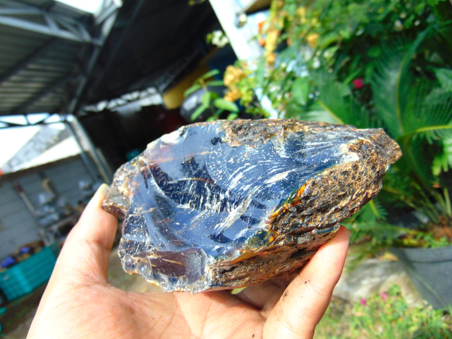 395 gram Rough Raw Indonesian Purple Blue Amber for Healing AGRB104