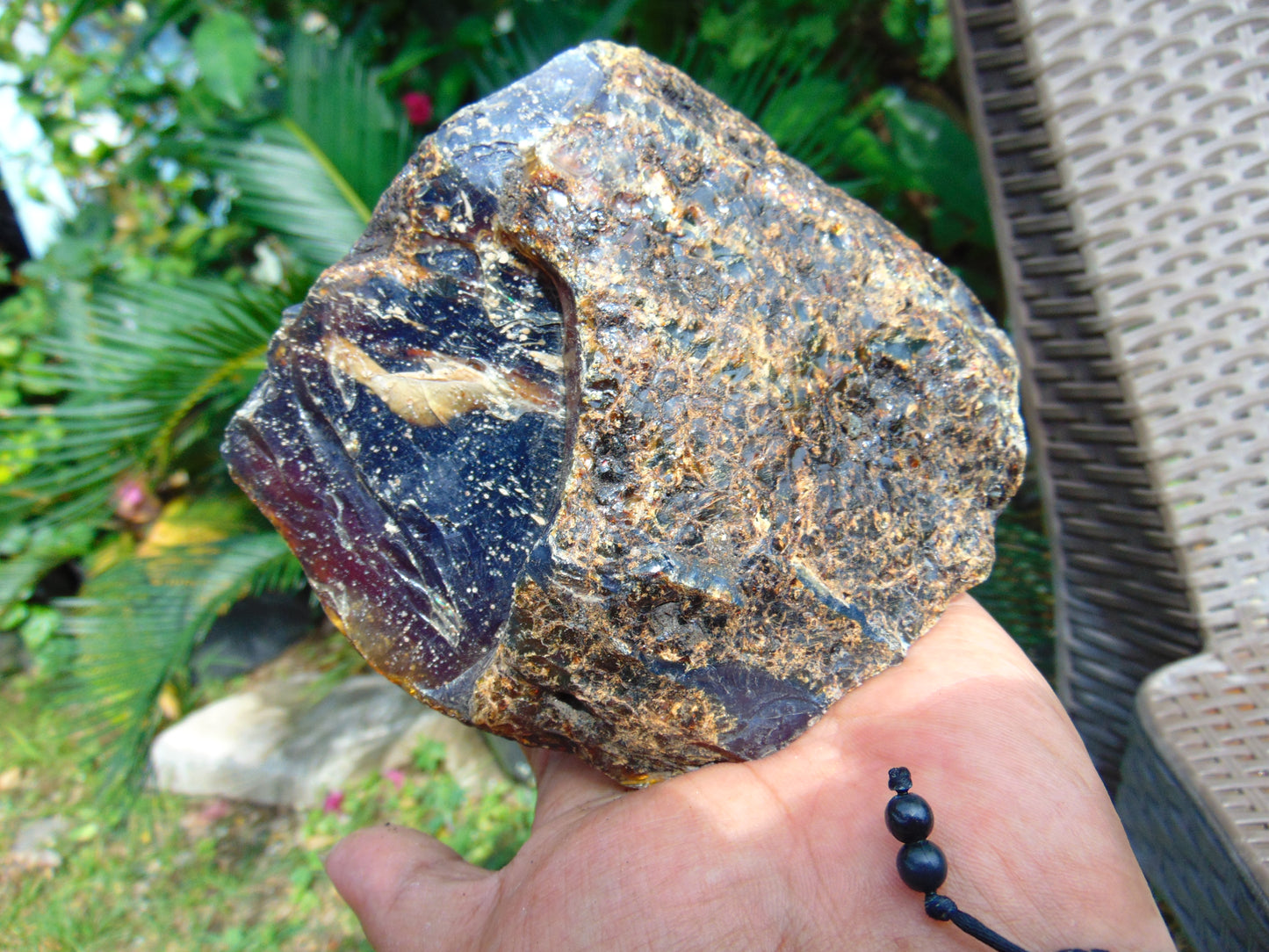 395 gram Rough Raw Indonesian Purple Blue Amber for Healing AGRB104