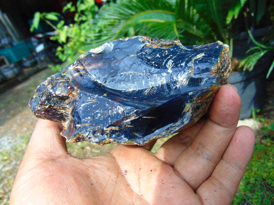 395 gram Rough Raw Indonesian Purple Blue Amber for Healing AGRB104