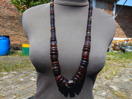 95 gr 73 Beads Combination Necklace Indonesian Sumatra Amber for Healing string 50 cm NC60