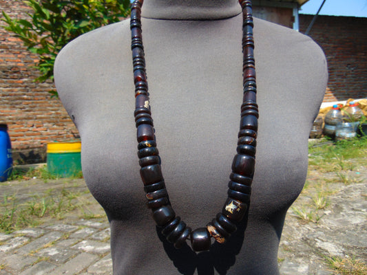 91 gr 73 Beads Combination Necklace Indonesian Sumatra Amber for Healing string 50 cm NC61
