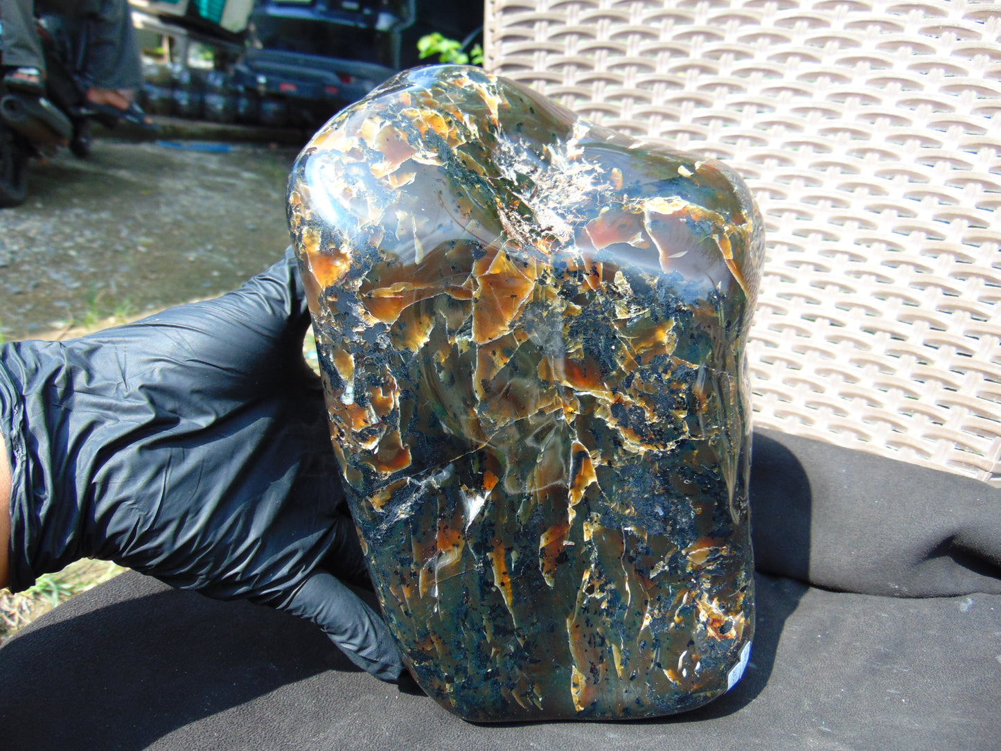 5675 gram Big Full Polished 36x22x16 cm Indonesia Green Amber for Healing ST16
