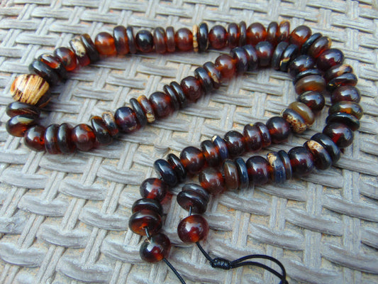 84 gr 85 Beads Combination Necklace Indonesian Sumatra Amber for Healing string 50 cm NC39
