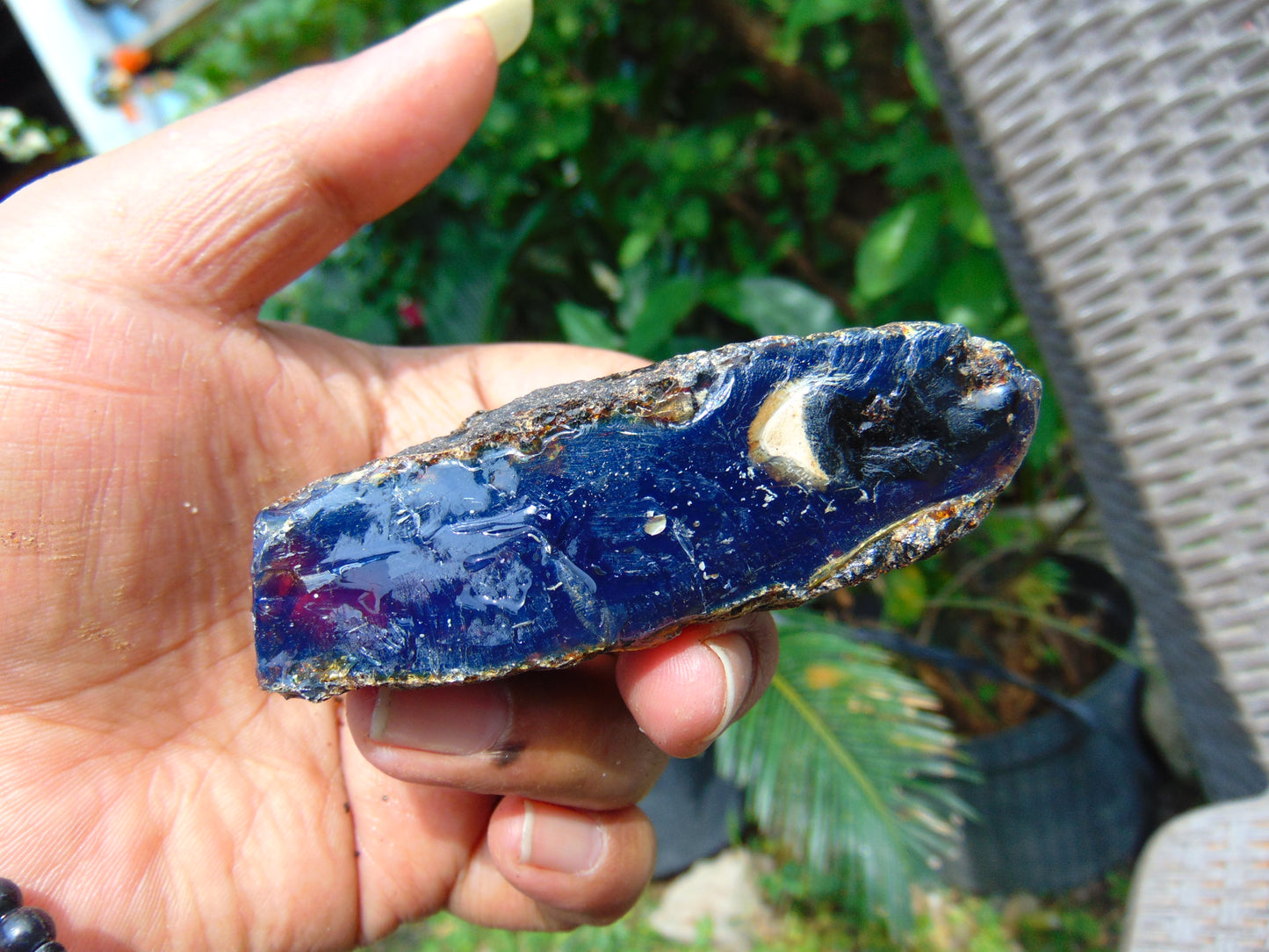 37 gram Rough Raw Indonesian Purple Blue Amber for Healing AGRB106