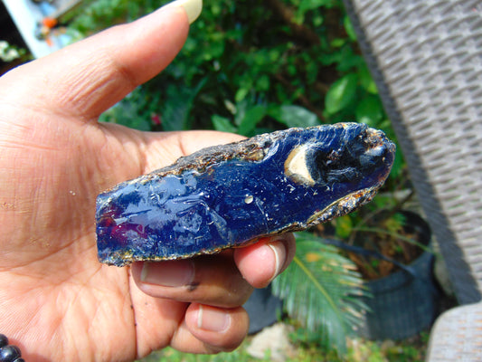 37 gram Rough Raw Indonesian Purple Blue Amber for Healing AGRB106