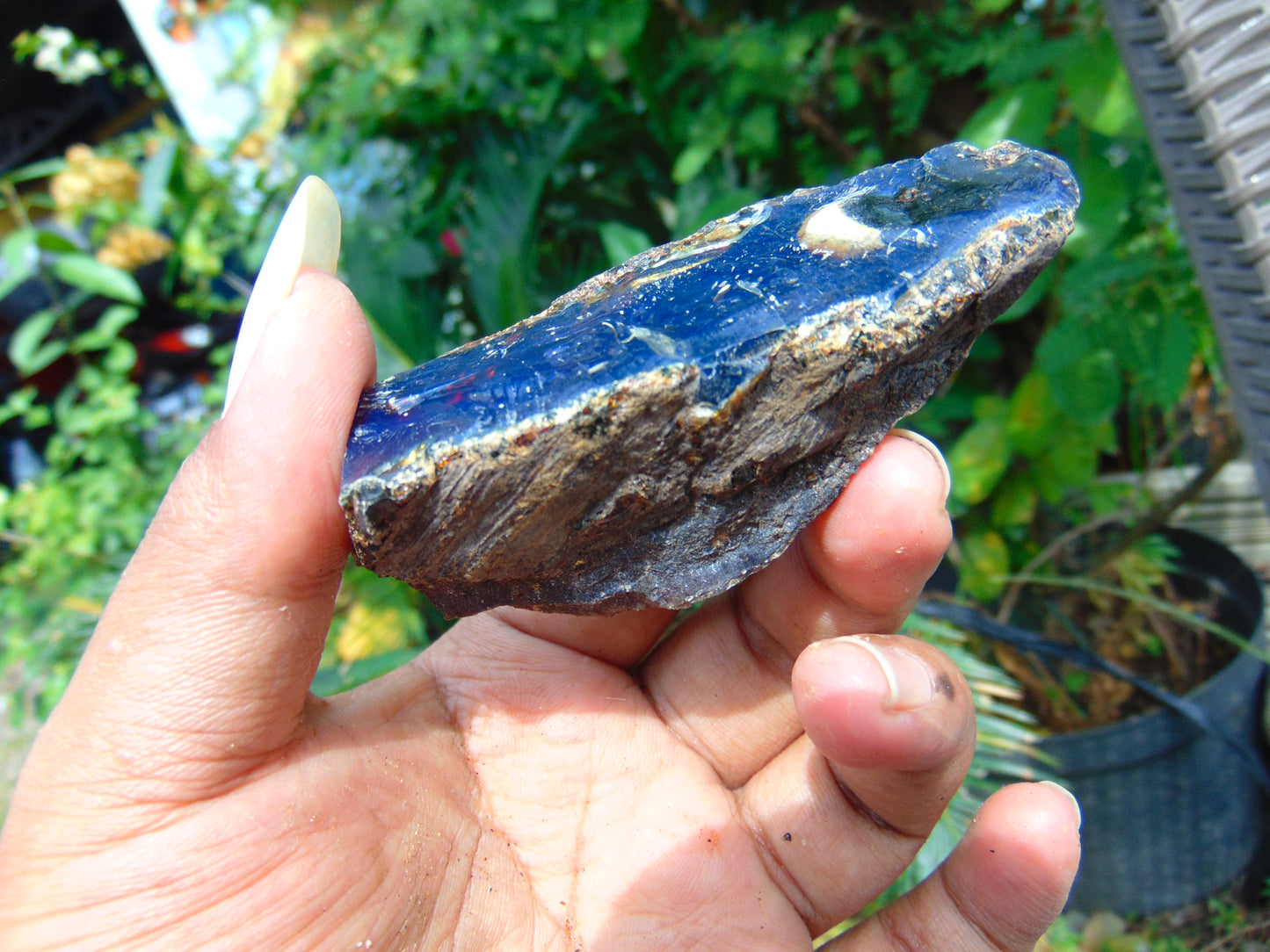 37 gram Rough Raw Indonesian Purple Blue Amber for Healing AGRB106